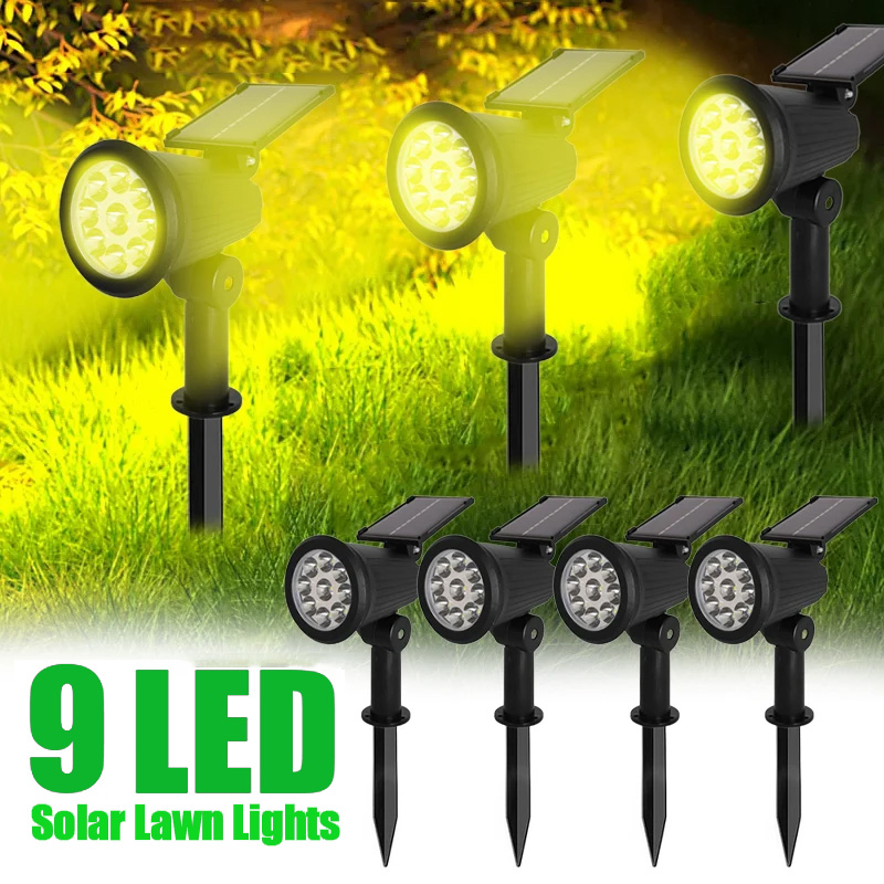 Outdoor Lighting With Outlet - 9 LED الأضواء الشمسية في الهواء