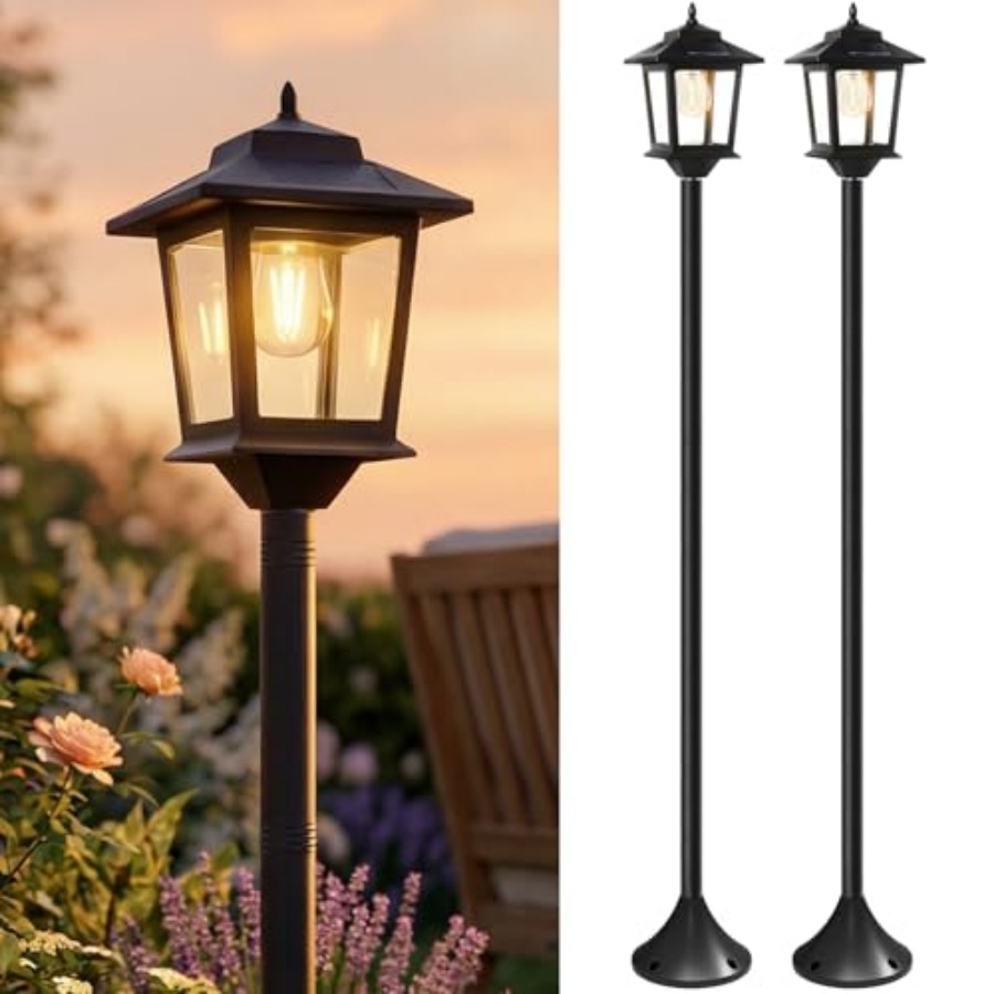 Outdoor Lighting Dusk To Dawn - أضواء شمسية خارجية للأعمدة، مجموعة من