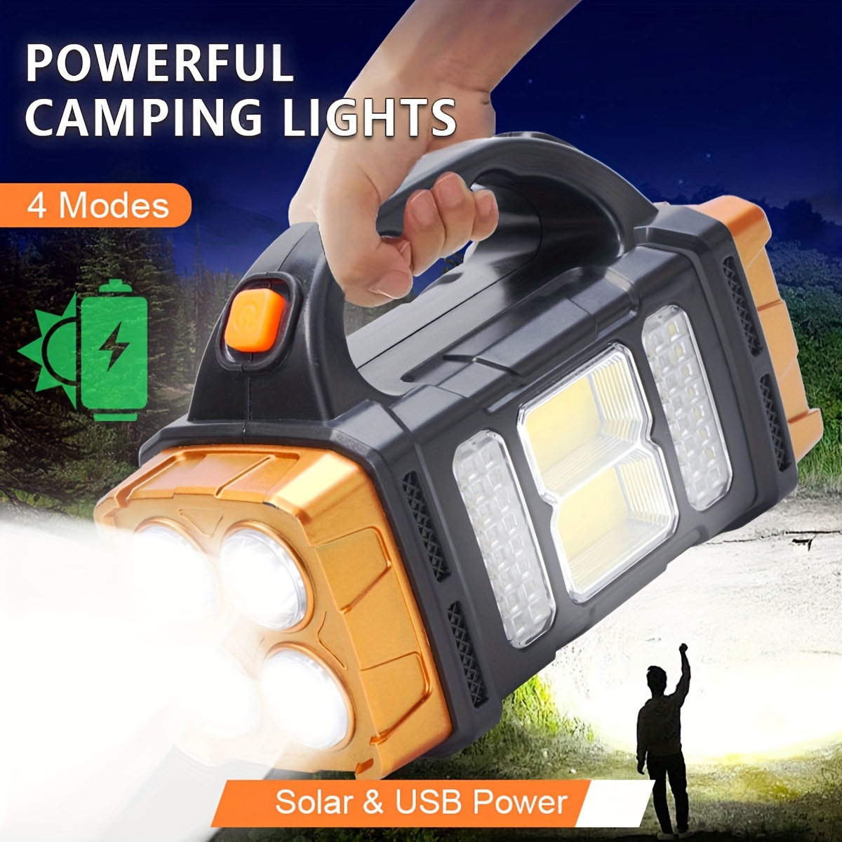 Outdoor Lighting Solar Panel - مصباح يدوي LED شمسي عالي الطاقة