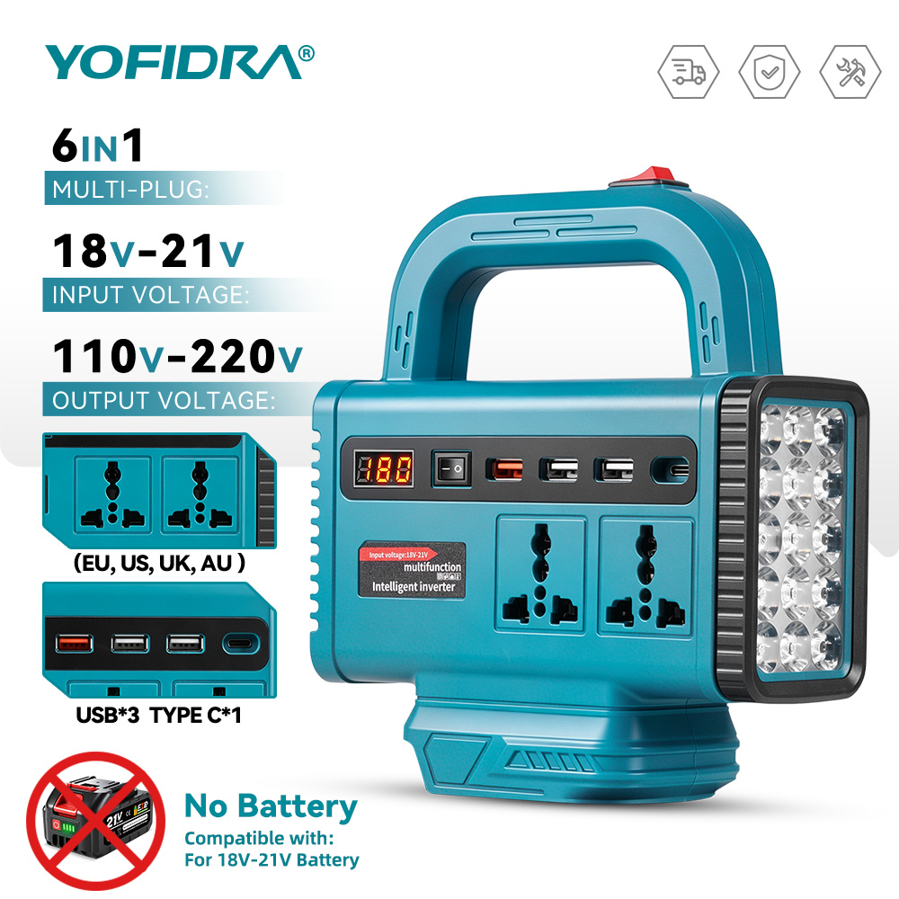 Outdoor Lighting With Outlet - محول طاقة محمول YOFIDRA 220 فولت،