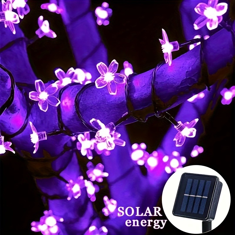 Solar Fairy String - أضواء زهور الكرز الشمسية بطول 5م/7م/12م/22م،