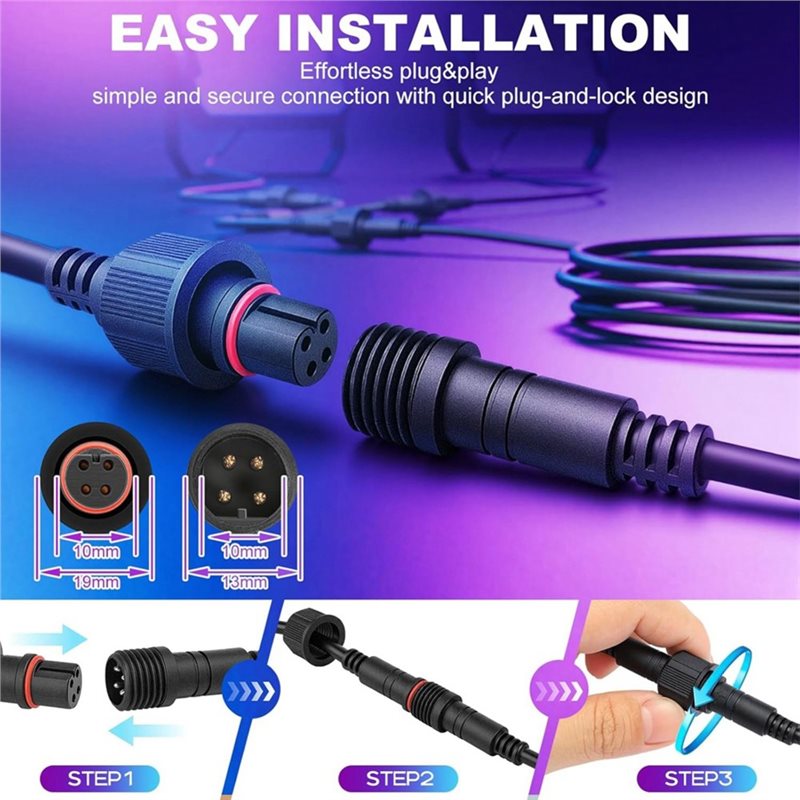 Outdoor Lighting Govee - 【رائج!】 كابل تمديد مقاوم للماء بـ