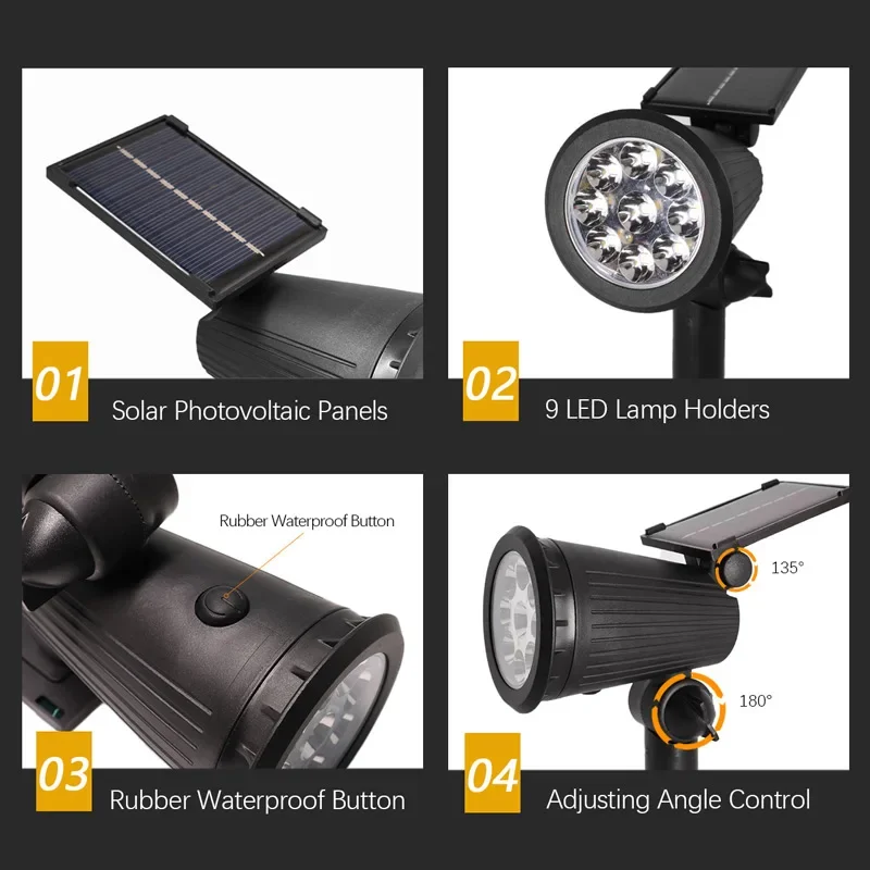 9 LED الأضواء الشمسية في الهوا - مراجعة Outdoor Lighting With Outlet وسعره