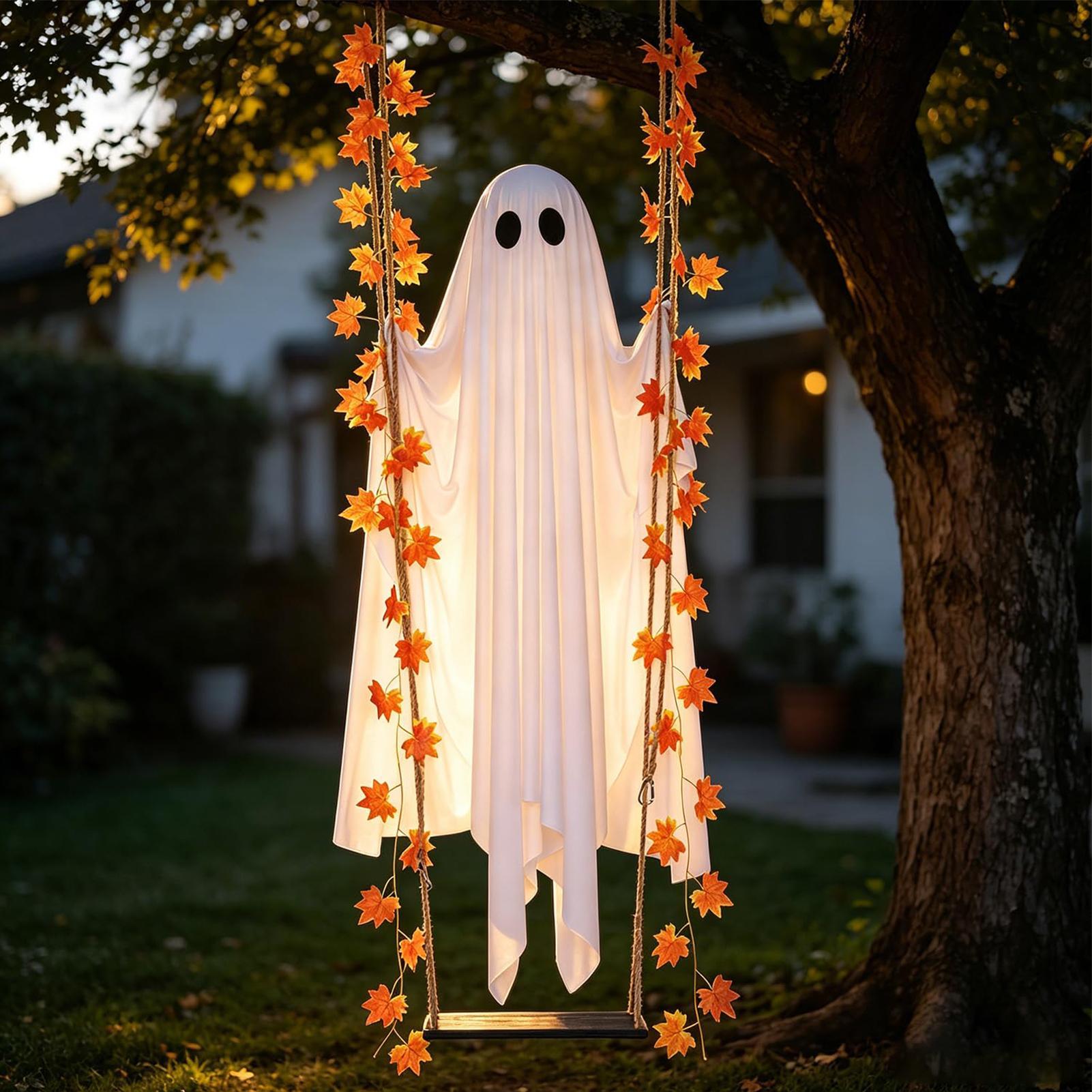 زينة شبح متأرجحة مضيئة مع جهاز - مراجعة Outdoor Lighting Remote Control وسعره