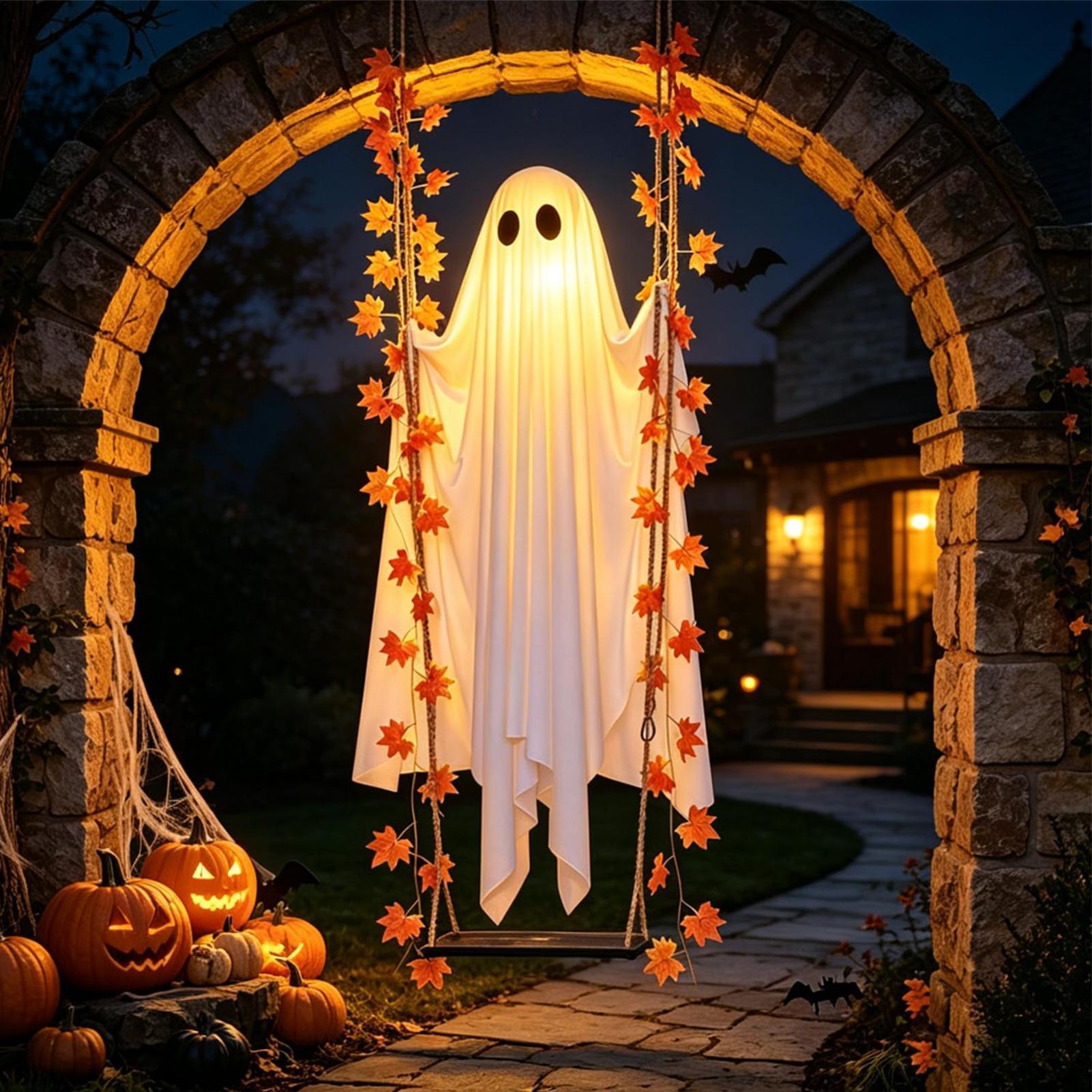 زينة شبح متأرجحة مضيئة مع جهاز - مراجعة Outdoor Lighting Remote Control وسعره