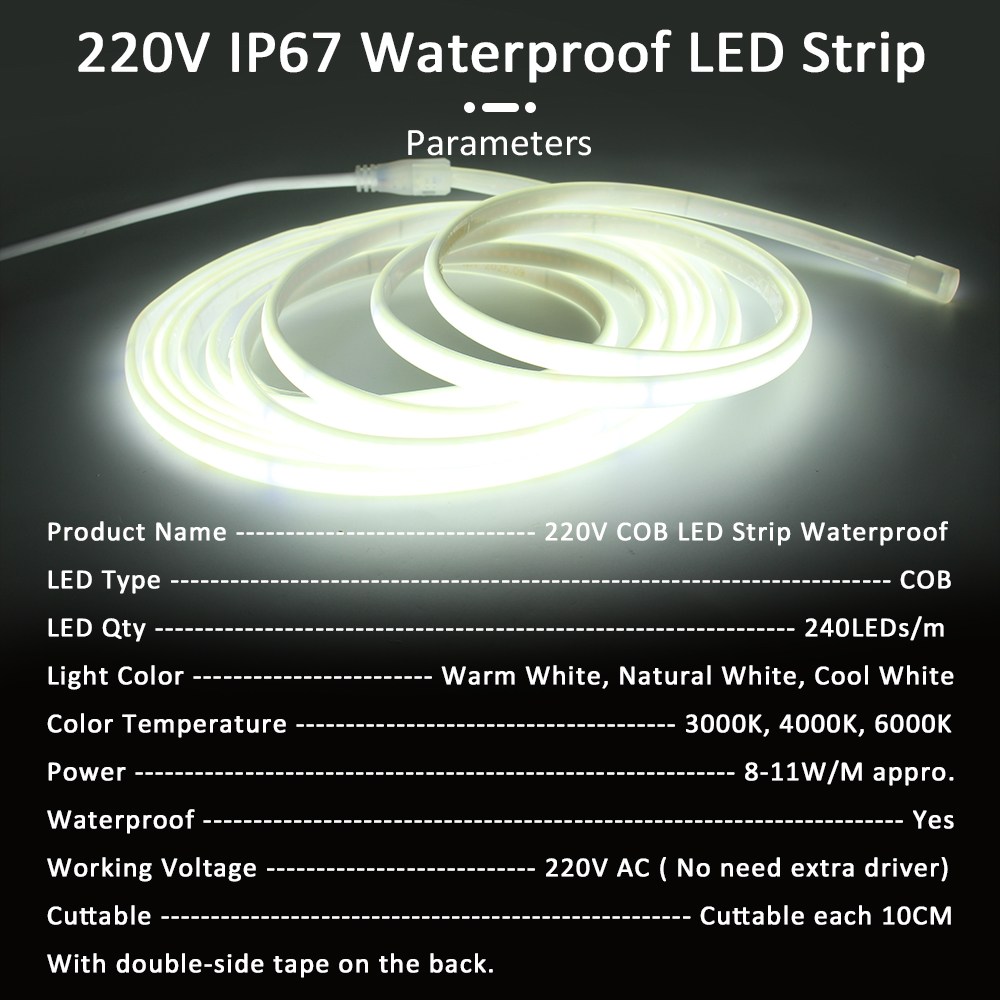 شريط إضاءة LED COB بطول 1-20 م - مراجعة Outdoor Lighting No Wiring وسعره