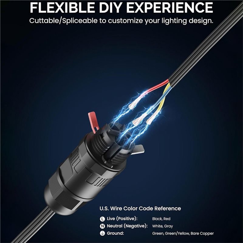 موصل مقاوم للماء DT17 بمخرج ذك - مراجعة Outdoor Lighting Govee وسعره