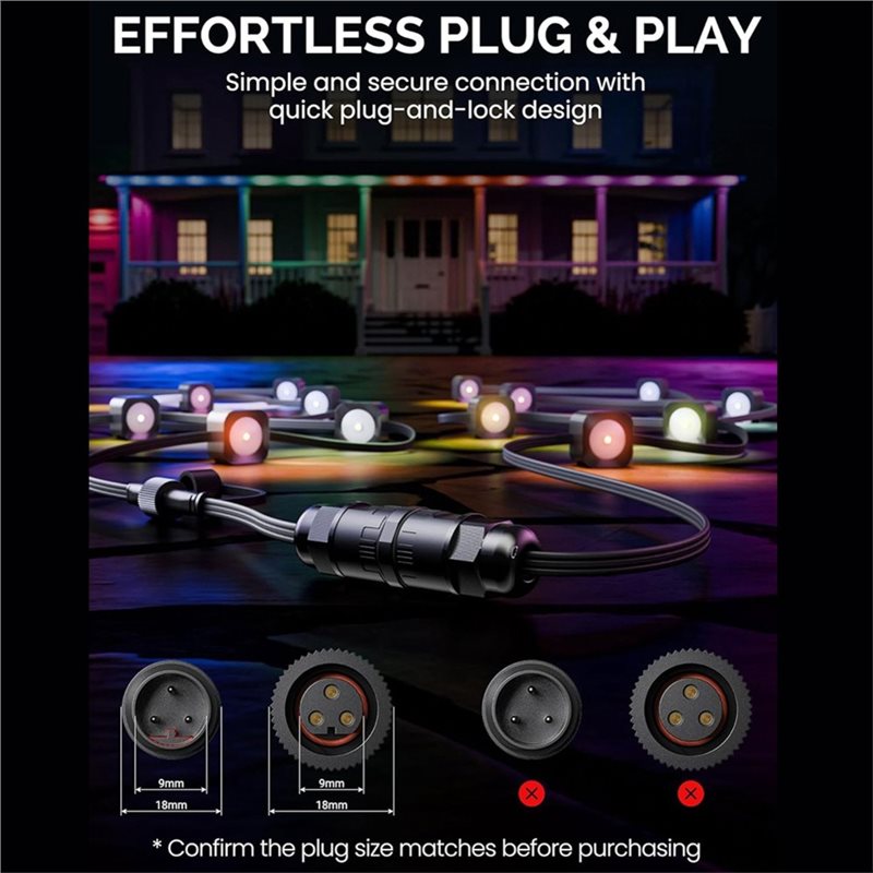 موصل مقاوم للماء DT17 بمخرج ذك - مراجعة Outdoor Lighting Govee وسعره