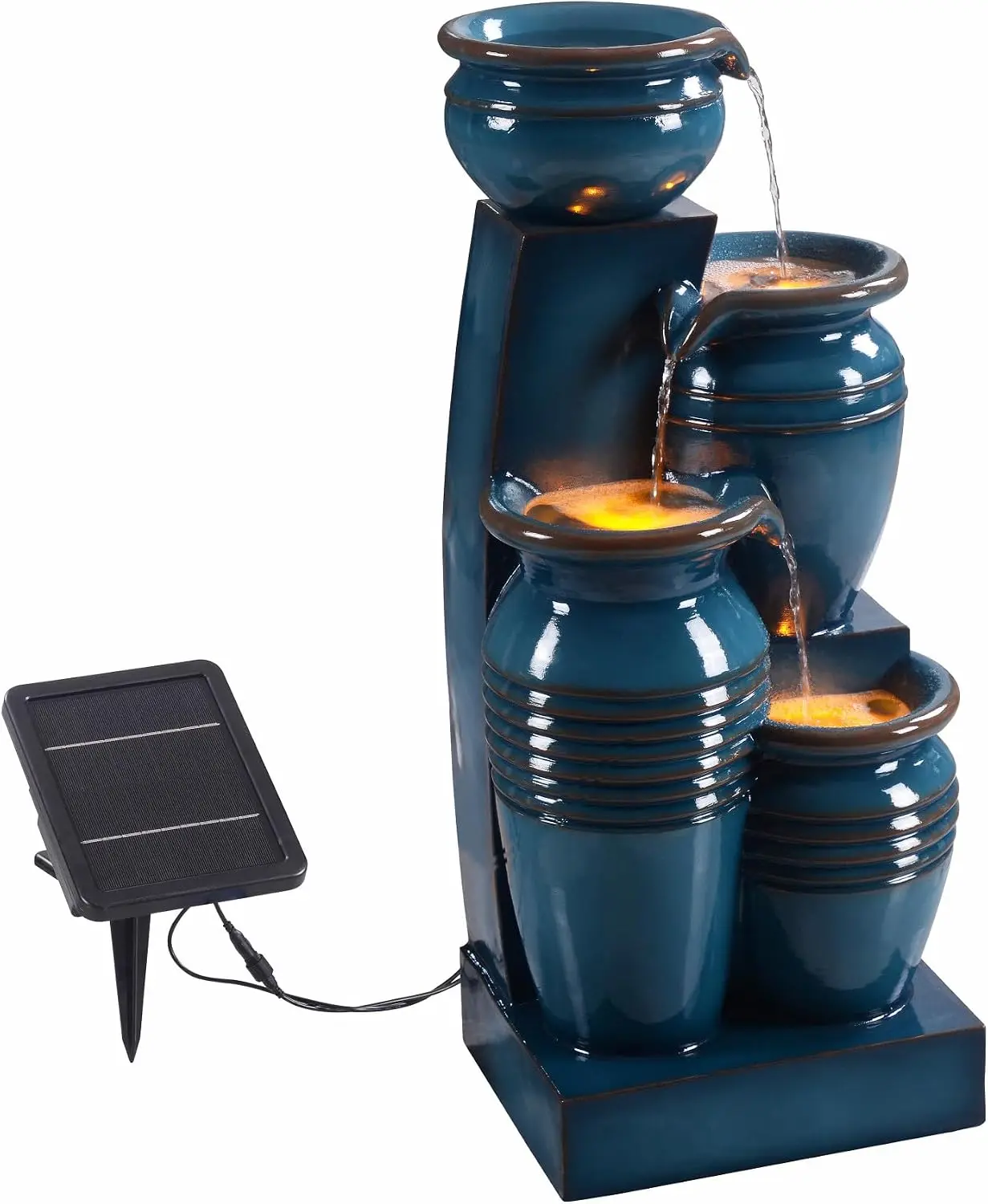نافورة مياه شمسية متدرجة بأربع - مراجعة Outdoor Lighting Company وسعره