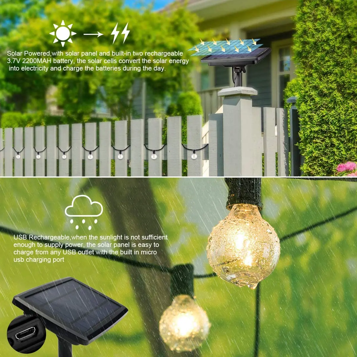 100/50/25ft أضواء أسلاك ضوئية  - مراجعة Solar Fairy String وسعره