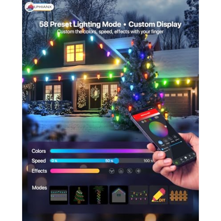 أضواء عيد الميلاد الخارجية، سل - مراجعة Outdoor Lighting No Wiring وسعره