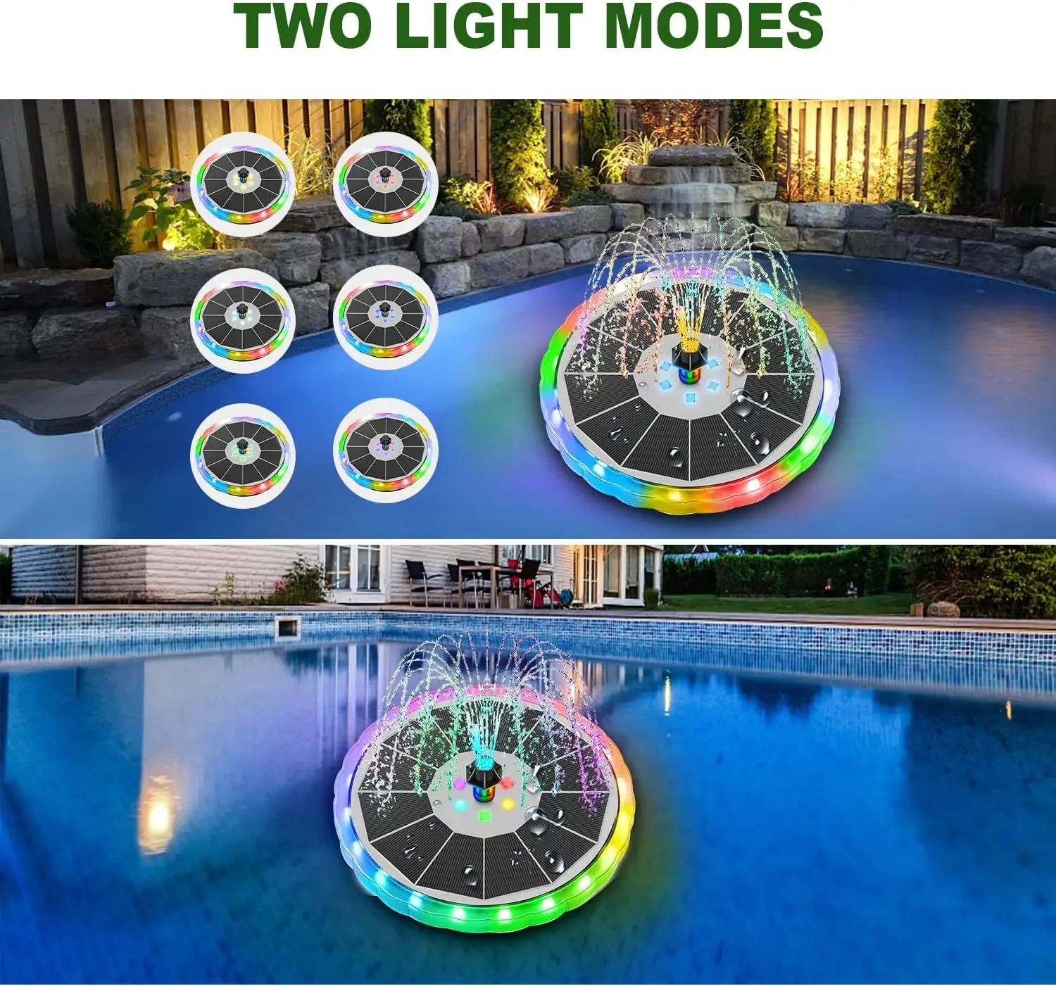 نافورة شمسية مع أضواء LED لوحة - مراجعة Outdoor Lighting Solar Panel وسعره